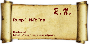 Rumpf Nóra névjegykártya