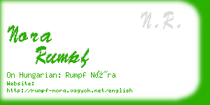 nora rumpf business card
